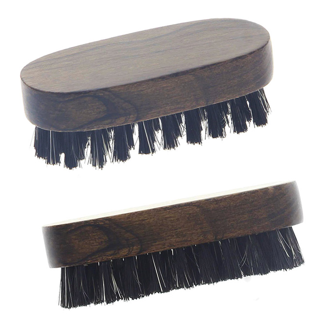 Herren Bartbürste aus Holz, 6.5cm mit Mischborste. Handlich, für zu Hause und unterwegs. 