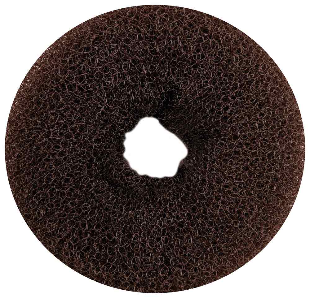 Haargummi, Donut-Form, Krapfenform, "Dutt" Haarring aus Frottee, ohne Metall 1× braun groß