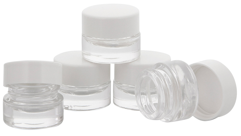 10x Leere Glasdosen Mit Deckel – 30 Ml, Klarglas, Weißer Kunststoffdeckel, Kosmetex, Für Cremes & Mehr