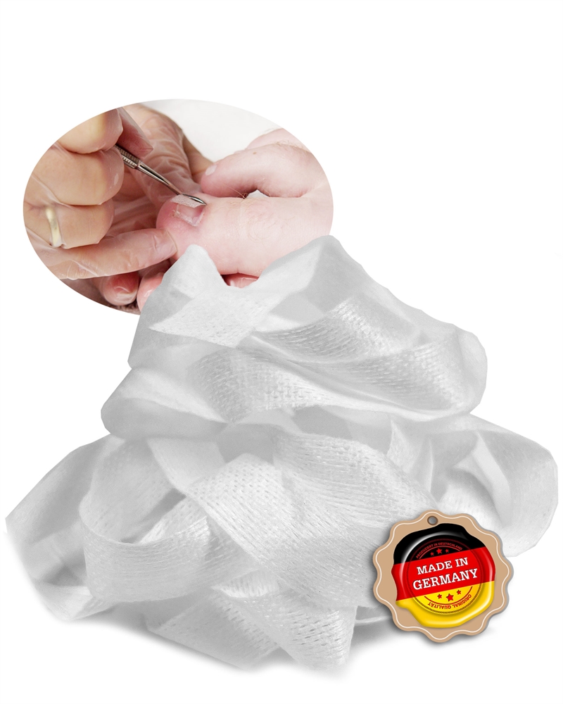 Kosmetex XL Tamponade aus weichen Vliesstoff für den Nagelfalz am Großen Zeh - Bequem, saugstark und schmerzlindernd, Capoline 5 meter 