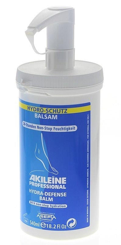 Akileine Blau, Hydro-Schutz Balsam Spender-Flasche Feuchtigkeit für Füße, 500ml 