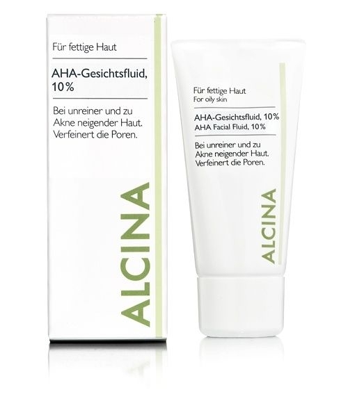 Alcina, AHA Gesichtsfluid, 10 % für fettige Haut, Mischhaut, 50ml 