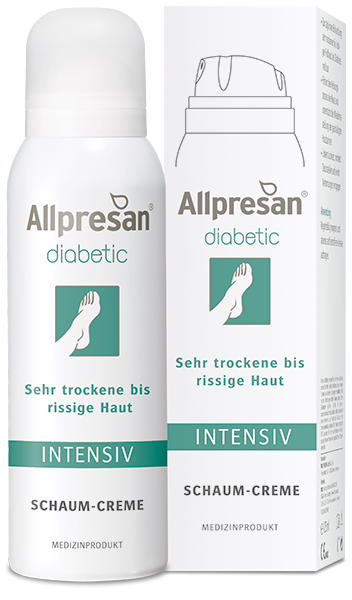 Allpresan diabetic INTENSIV Schaum-Creme, 10% Urea Medizinprodukt zur Behandlung trockener und rissiger Fußhaut 125 ml