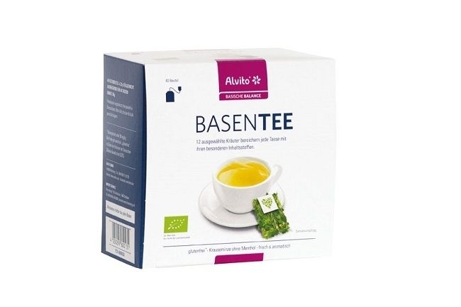 Alvito BIO Basentee, Basenkur oder Basenfasten, Kräutertee, Entschlackungstee, basischer Tee 12 Kräuter, 40 Beutel
