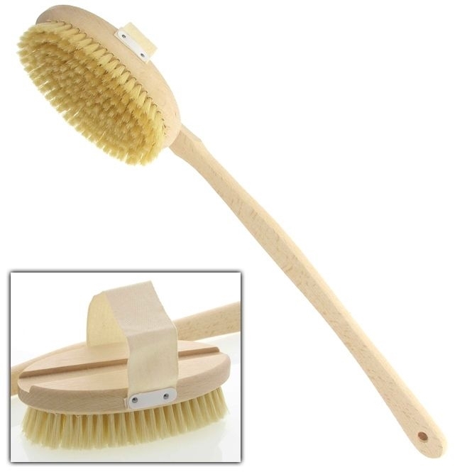 Rückenbürste, Badebürste, Buchenholz, Stiel abnehmbar, 50 cm mittel harte Borsten