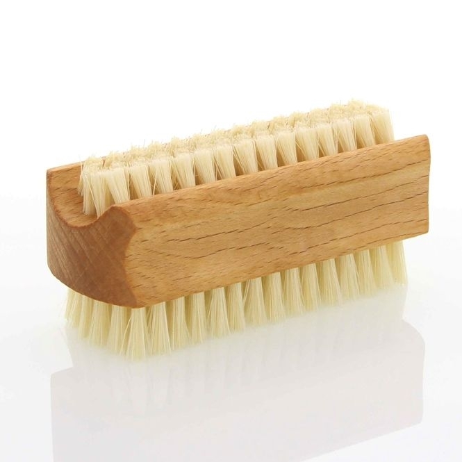 Große Nagelbürste, Kosmetex Handbürste aus Holz mit Naturborsten Buche - helle Borsten