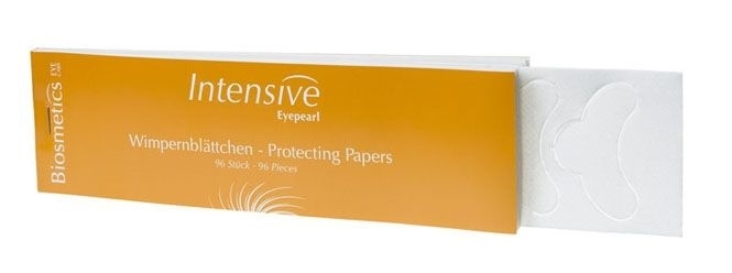biosmetics Wimpernblättchen ungewachst 96 Stck., Farbschutz zum Wimpernfärben 