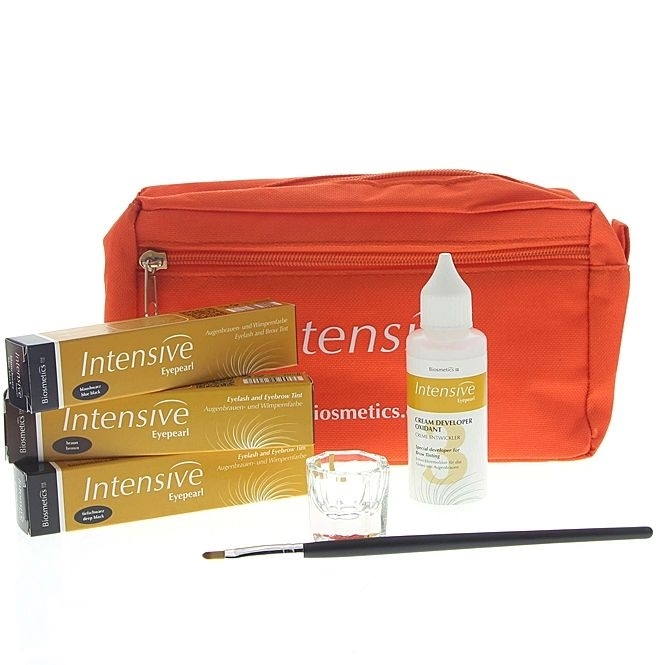 Wimpernfarbe Starter-Set von Biosmetics. Komplett alles für das Färben von Wimpern Augenbrauen 