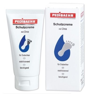 Schutzcreme Fußcreme für Diabetiker mit Urea und Hyaluron, PediBaehr, 75 ml