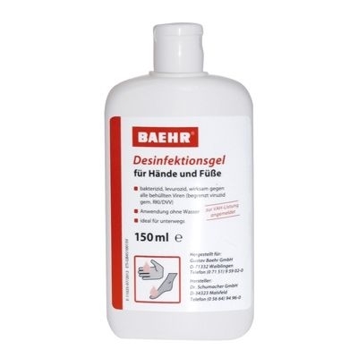 150ml BAEHR Händedesinfektionsmittel für Hände und Füße, Händedesinfektion, PediBaehr 150 ml