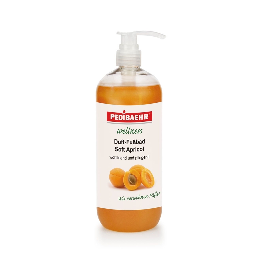Pedibaehr Wellness Fußbad Soft Apricot mit Spender wohltuend und pflegend 1000 ml