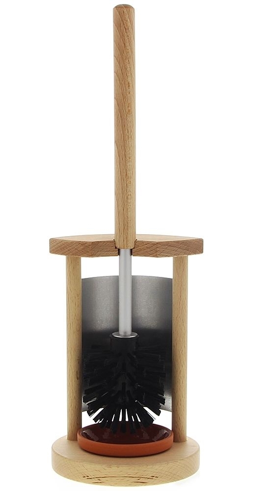 WC Ständer m. Zinkblech aus Buchenholz, Bauteil (ohne Bürste) 