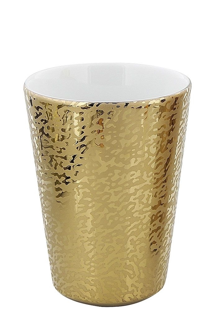 Becher Gold "Gold Shadow" Silber, weißem Porzellan Bauteil f. Bad Accessoires 