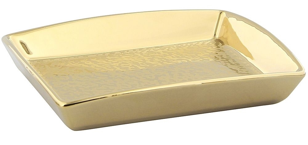 Seifenschale Gold "Gold Shadow" Silber, weißem Porzellan Bauteil f. Bad Accessoires 