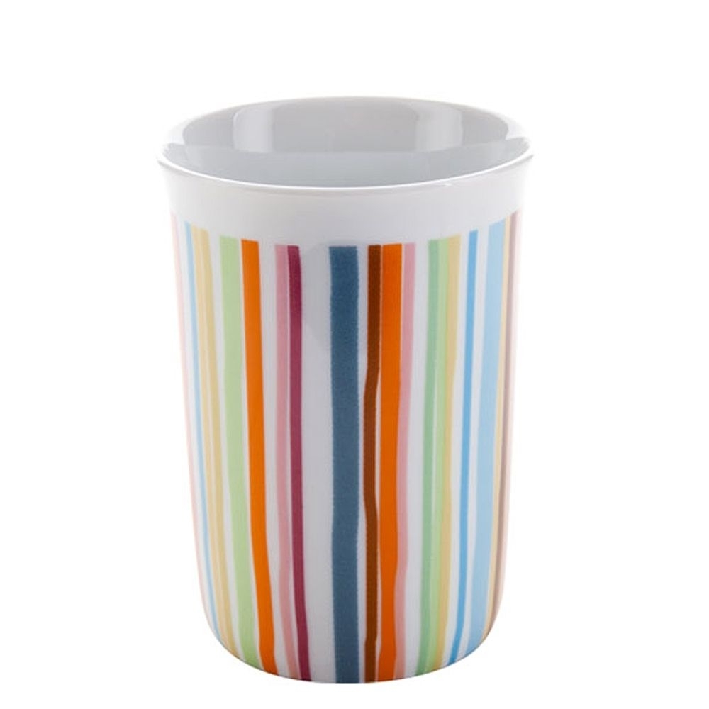 Zahnputz-Becher aus Porzellan mit bunten Streifen Bauteil Bad Accessoires Mundbecher 