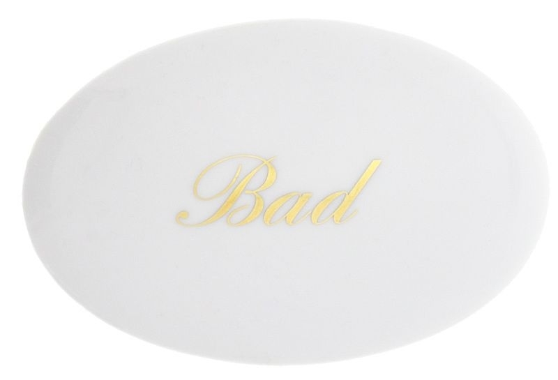 Türschild BAD aus weißem Porzellan Bauteil "Bianca" f. Bad Accessoires 