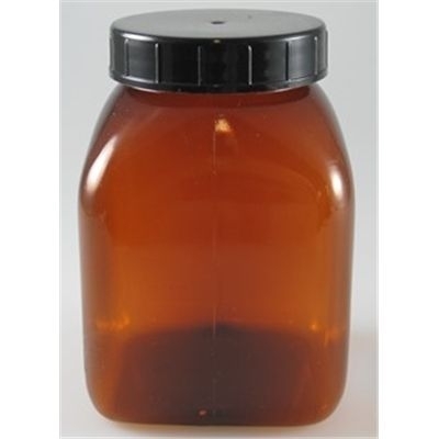 300ml Vierkant-Weithals braun, Behälter + Deckel Bauteil 