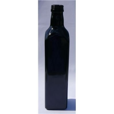 MIRON 500 ml ÖLFLASCHE Violettglas ECKIG Gewinde PP31,5 