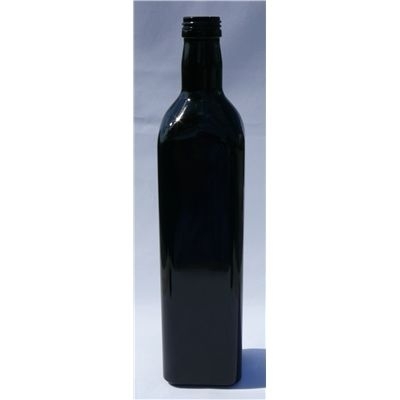 MIRON 750 ml ÖLFLASCHE Violettglas ECKIG Gewinde PP31,5 