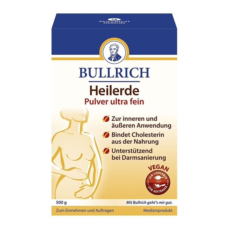 Bullrich Heilerde Pulver ultra fein, Vegan, 500g (4002)