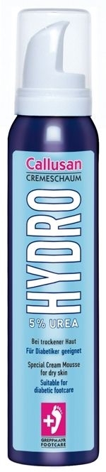 Callusan Hydro Fuß Cremeschaum, Fußschaum gegen trockene Füße, mit 5% Urea, 125ml 