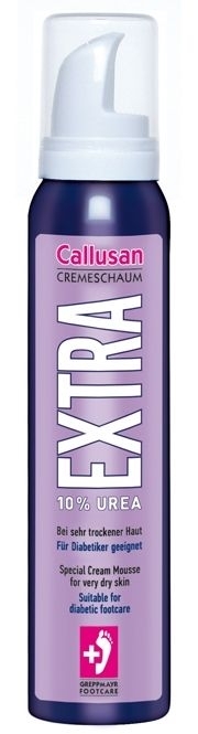 Callusan Extra Fuß Cremeschaum, Fußschaum bei sehr trockener Haut, mit 10% Urea 