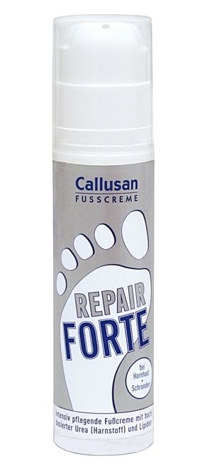 Callusan Fusscreme Repair Forte bei Hornhaut, Schrunden, strapazierten Füßen, mit Urea 10%, 100ml 