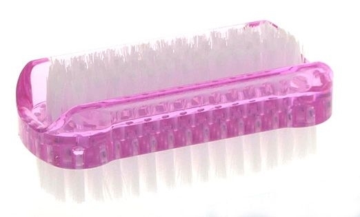 Nagelbürste Kosmetex aus Kunststoff, robust mit weißen Nylon-Borsten Rosa