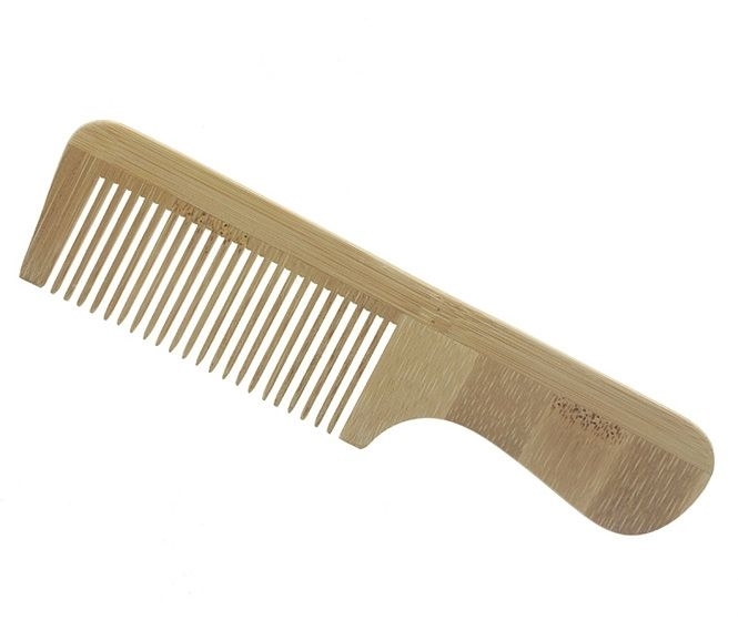 Griffkamm Kamm aus Bambus, 14cm, breite Zinken für langes oder lockiges Haar 