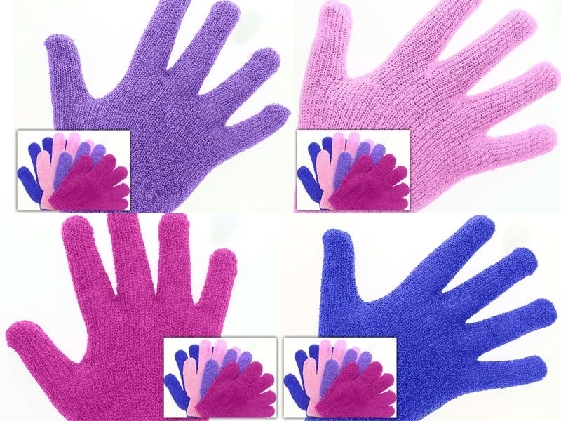 Peelinghandschuh (1 Paar) für intensives Peeling und Massage, trocken oder nass anwendbar 