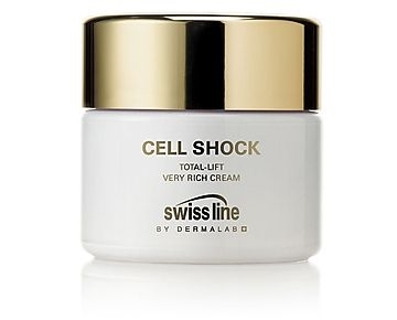 Swiss line Cell Shock Total Lift Very Rich Cream, Anti-Aging für trockene Haut, gegen Hautalterung, Nachtcreme, 50ml 