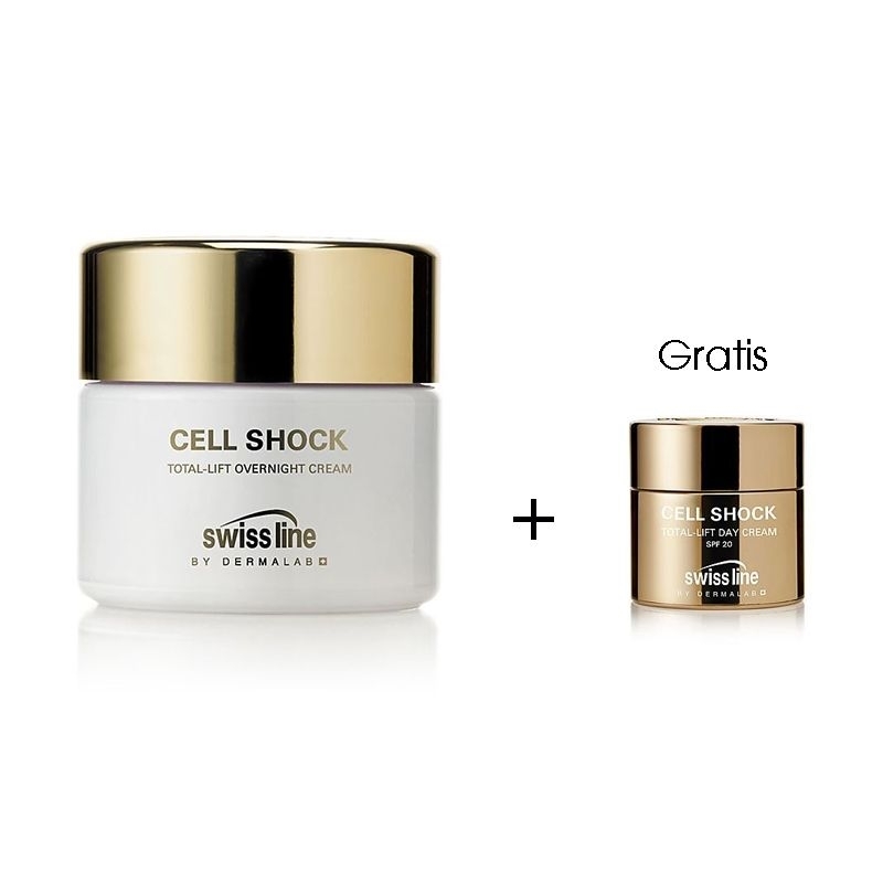 Swiss line Cell Shock Total Lift Overnight Cream, Anti-Aging mildert Falten, strafft die Haut, gegen Hautalterung, 50ml 