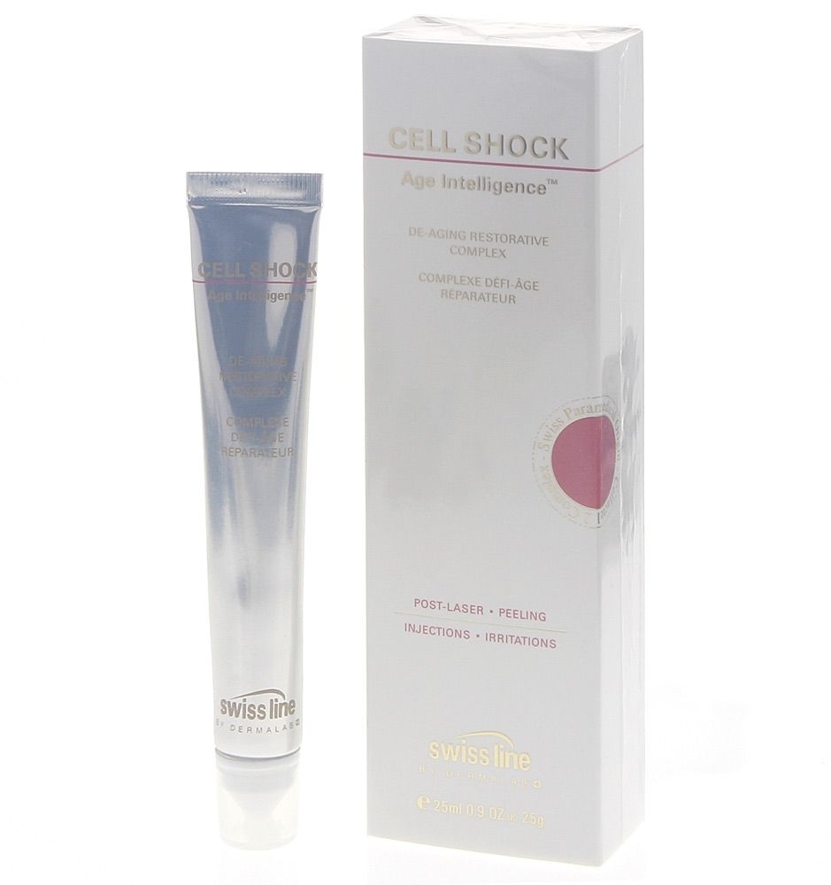 Swiss line Cell Shock AgeIntelligenceDE-Aging Restorative Complex das Serum ist stark straffend,festigend,glättend, 2x 25ml 