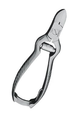 Nagelzange mit Pufferfeder zum Schneiden dicker Fußnägel. Zange 13,5cm