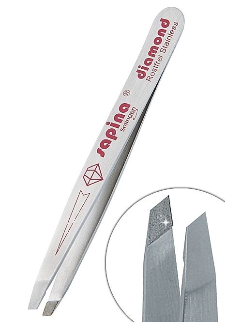 Diamant Pinzette Kosmetex Sapina Diamond, mit Diamantbeschichtung der Greiffläche Gerade 10cm
