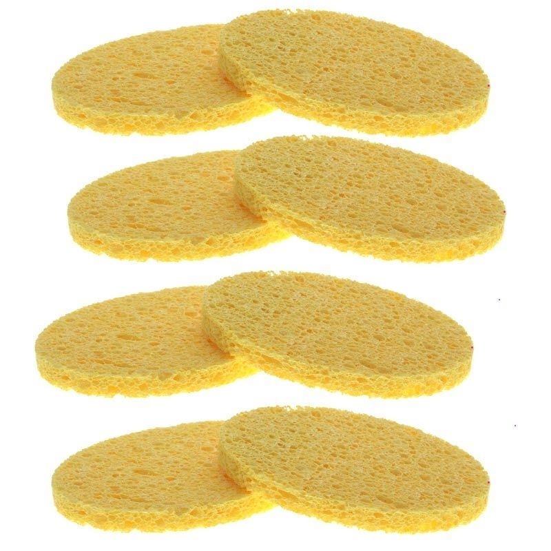 2x ovaler Schwamm Groß 11x8 cm zum Abschminken, Gesicht u. Auge, Kosmetex Kosmetikschwamm, Abnahme von Masken 