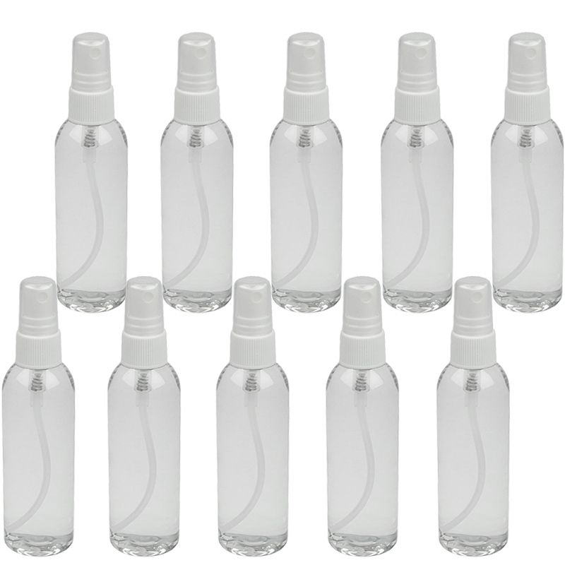 Leere Kunststoff-Flasche mit Sprühkopf, Kosmetex Zerstäuber-flasche, leer, rund, klar, 100 ml 