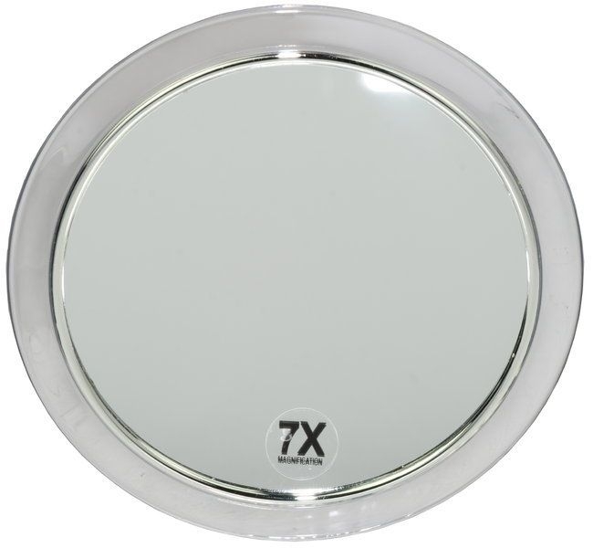 Kosmetik-Spiegel mit 7-fach Vergrößerung und Saugnäpfen. 