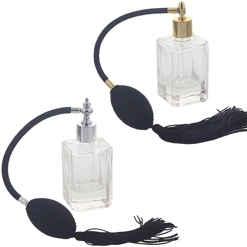 Zerstäuber für 50ml Parfüm, Kosmetex Flacon mit Ball. Pumpzerstäuber mit Quaste, für Raumduft etc. 