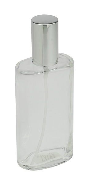 Ovaler Zerstäuber, Kosmetex Glas Flakon für Parfüm, Gesichtswasser, leer mit Zerstäuber, 100ml 