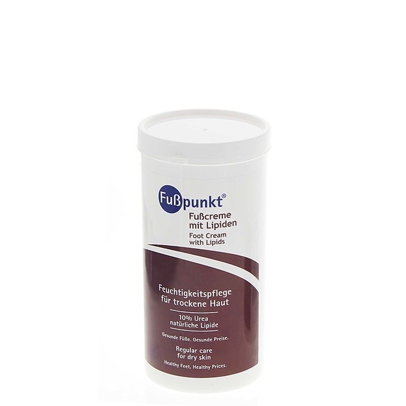Fußpunkt Fußcreme mit Lipiden, 10% Urea Intensivpflege bei sensibler und trockener Haut, 450ml Nachfüll