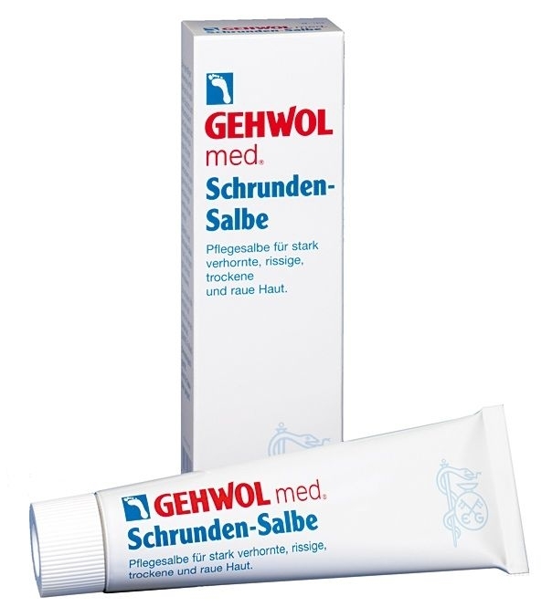 GEHWOL med. Schrunden Salbe, Pflegesalbe verhornte, rissige, trockene, raue Haut, 75 ml
