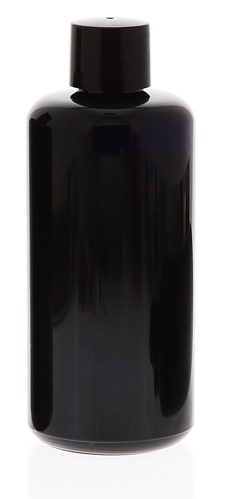 Miron Violettglas Flasche 200 ml m. schwarzer Schraub-Kappe, Kosmetex Violett Glas Flasche, leer 