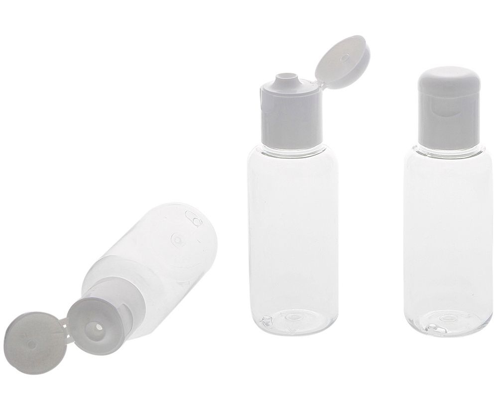 Kosmetik-Flasche 100ml, Spritzverschluß, Kosmetex Tropfer für Flüssigkeiten, klar, Leer, Plastik ideal für Flug, Reise 3 Stück