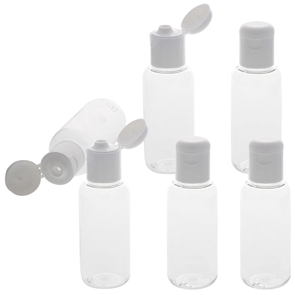Kosmetik-Flasche 100ml, Spritzverschluß, Kosmetex Kunststoffflaschen, klar, Leer, Plastik ideal für Flug, Reise 6 Stück