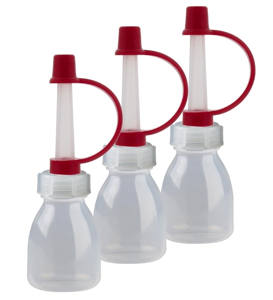 3x 10ml Enghals Laborflaschen mit verschließbarem Tropfer. Rundflasche für Flüssigkeiten aller Art 