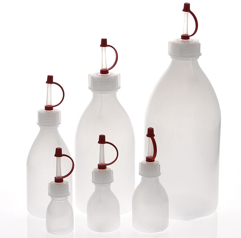 6 Enghals Laborflaschen mit Tropfer, div. Größen Laborqualität für Flüssigkeiten aller Art 