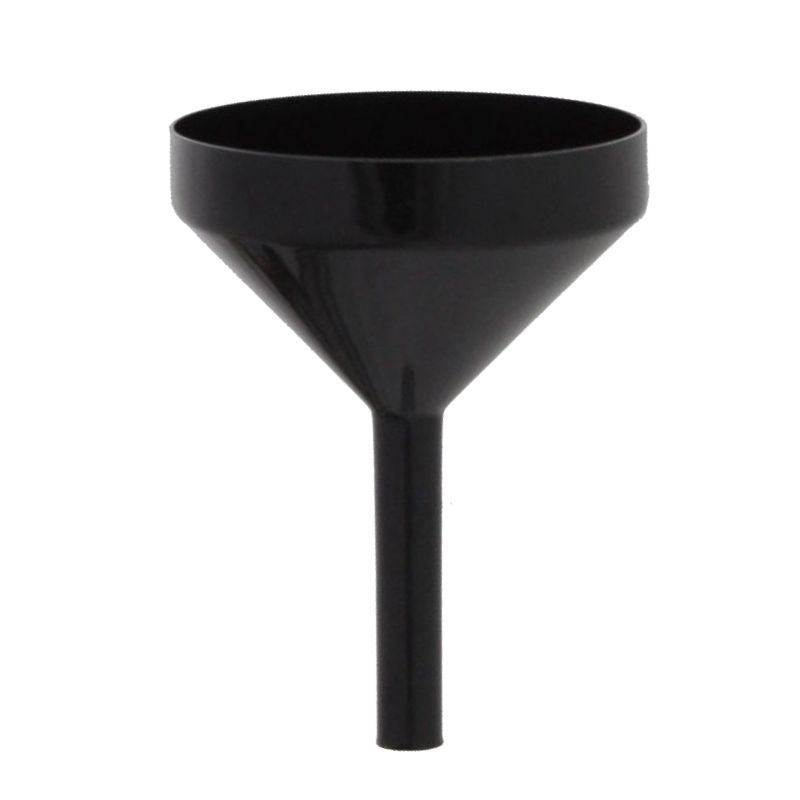 Mini Metall Parfümtrichter Kosmetex, kleiner schwarzer Trichter 3 cm zum Umfüllen 