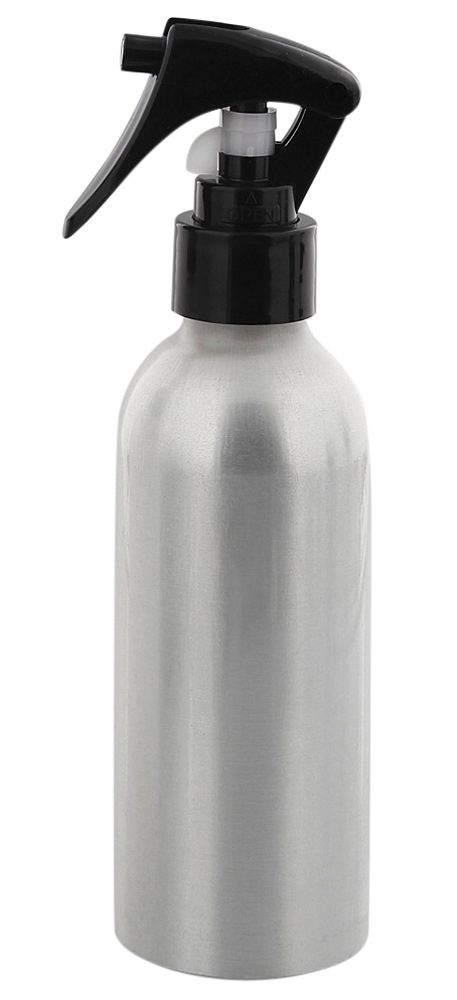 Alu Sprüh-Flasche 200 ml Kosmetex Aluminium Flasche mit Sprühkopf Zerstäuber, leer 