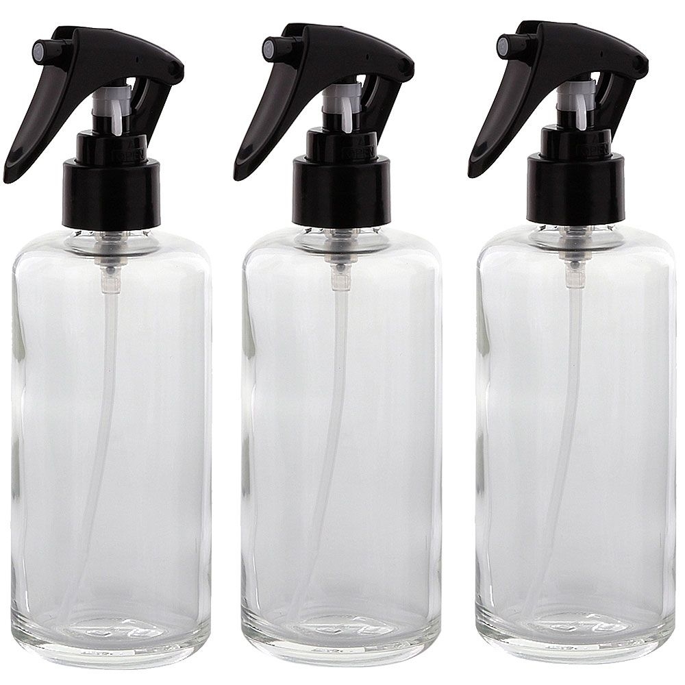 Glas Sprüh-Flasche 200 ml Kosmetex Klarglas mit Sprühkopf Zerstäuber, leer